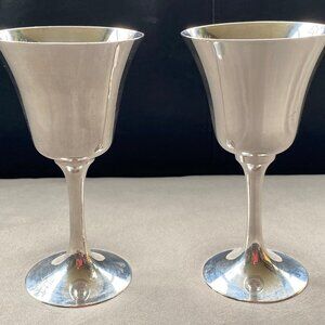 2 Vintage Silver Plated Chalices Goblets B.N.S. India B.P.N.S. 5 inches / 13 cm